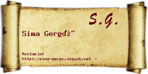 Sima Gergő névjegykártya