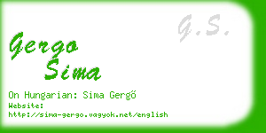 gergo sima business card